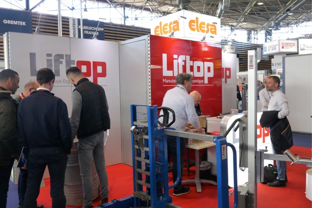 La société Liftop utilise son stand modulable au mois une fois par mois partout en France : salon du MIDEST, SEPEM, CFIA, SIVAL