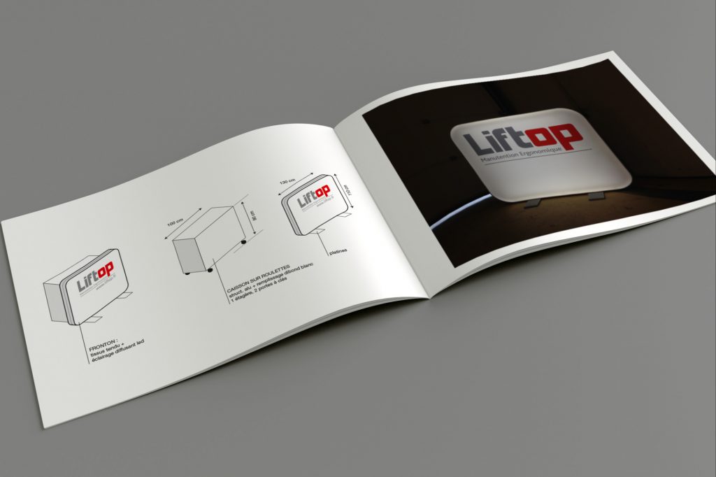 La création d'un stand modulable et évolutif pour l'entreprise Liftop, lui permet d'être présent sur divers salons.