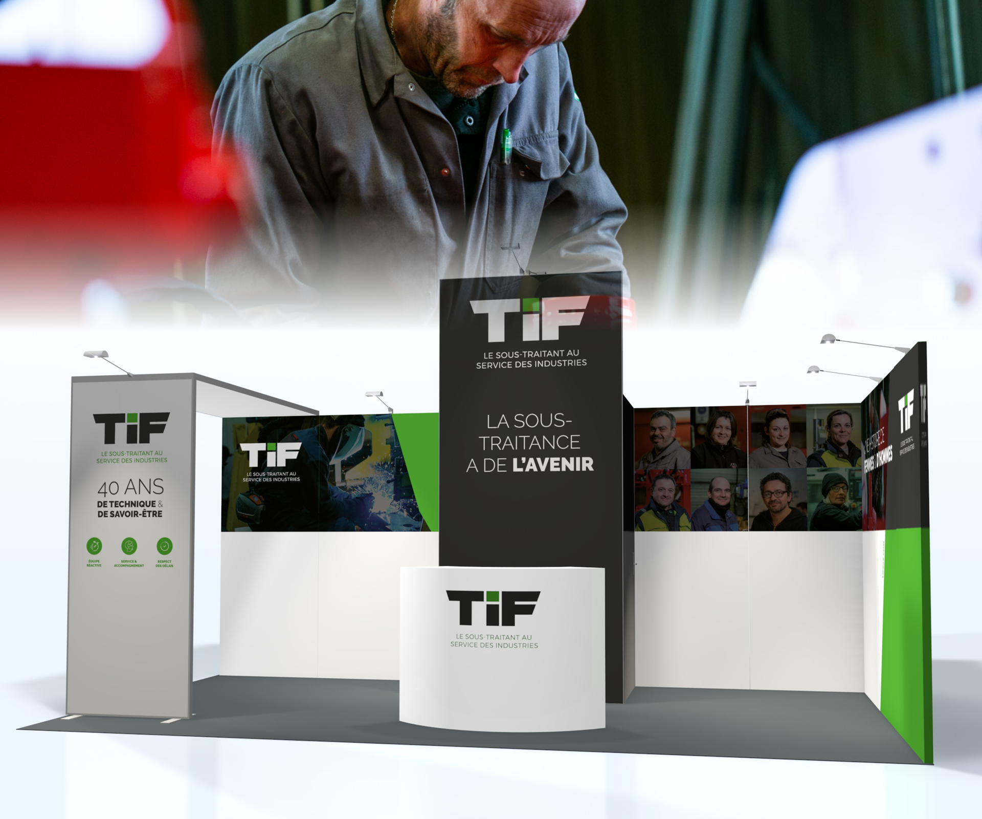 UN STAND D'EXPOSITION MODULABLE QUI PERMET À TIF SAS DE SE DÉMARQUER