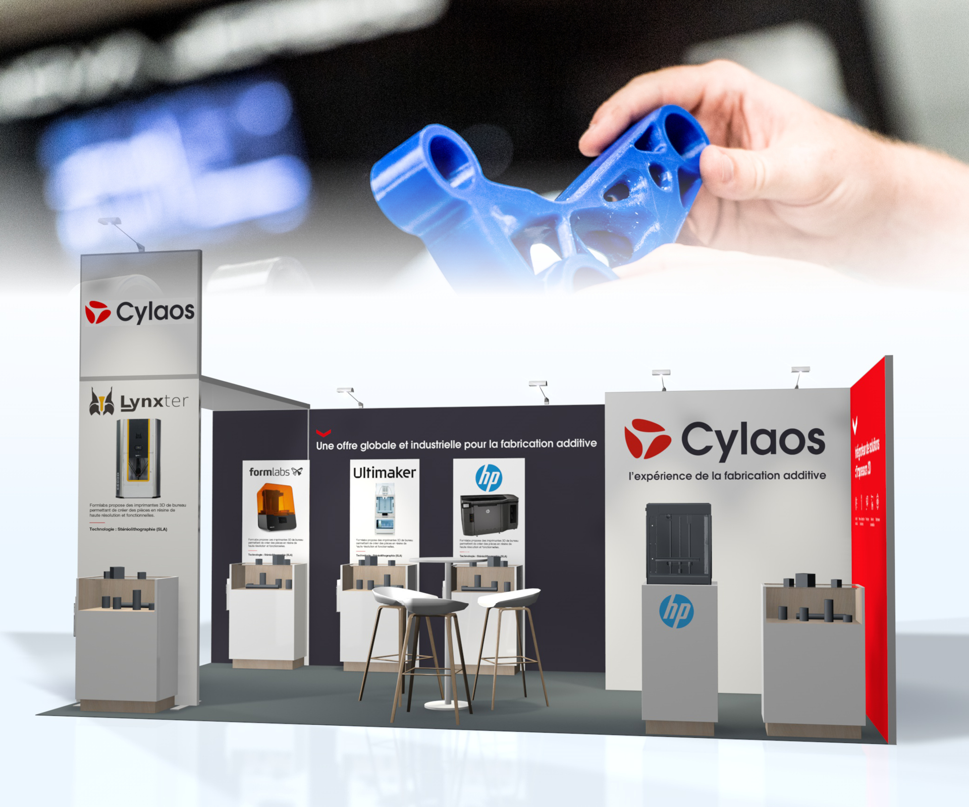 UN STAND D’EXPOSITION MODULABLE ET ÉVOLUTIF POUR L’ENTREPRISE CYLAOS