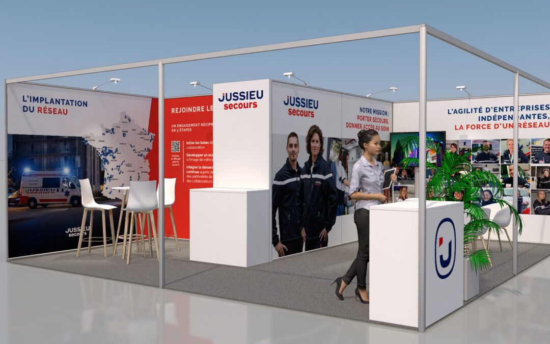 L’habillage d’un stand pour le service national d’ambulances Jussieu