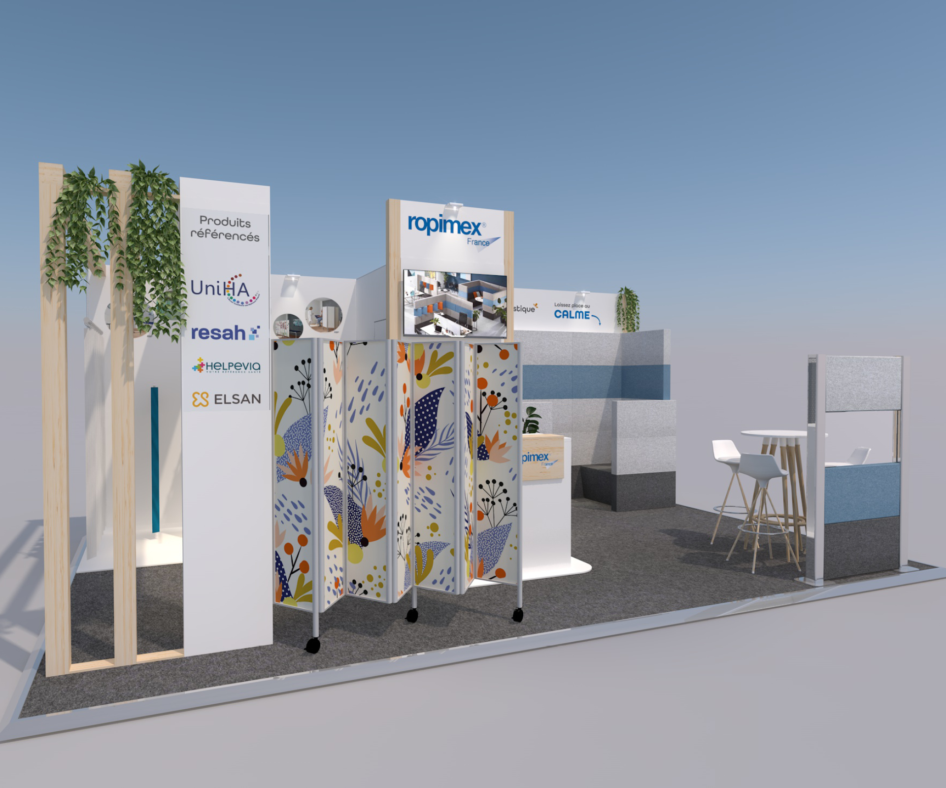CONCEPTION D'UN STAND DE 24 m2 POUR ROPIMEX AU SALON SANTEXPO